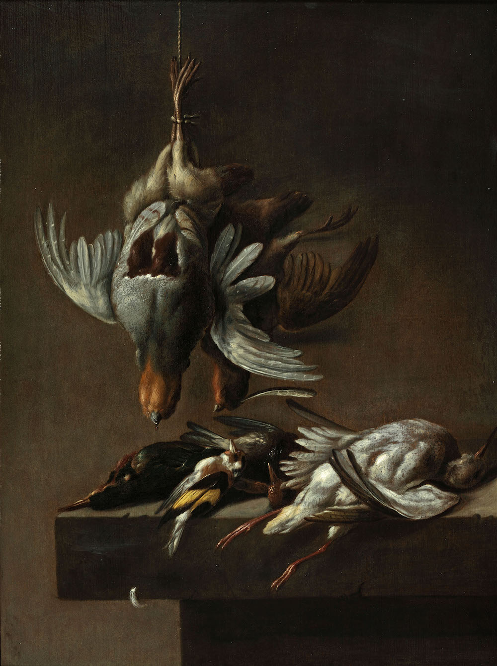 Jan Vonck - Stilleven met patrijzen en andere vogels