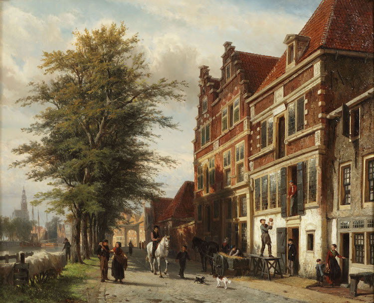 Cornelis Springer - The Binnenhaven, Hoorn