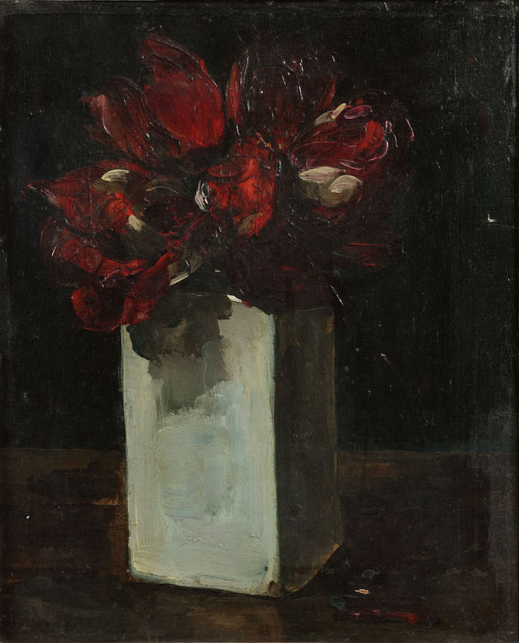 Floris Verster - Red tulips in vase