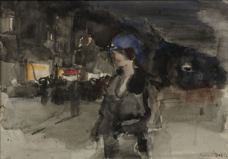 Isaac Israëls - Elegant beauty in Amsterdam by night