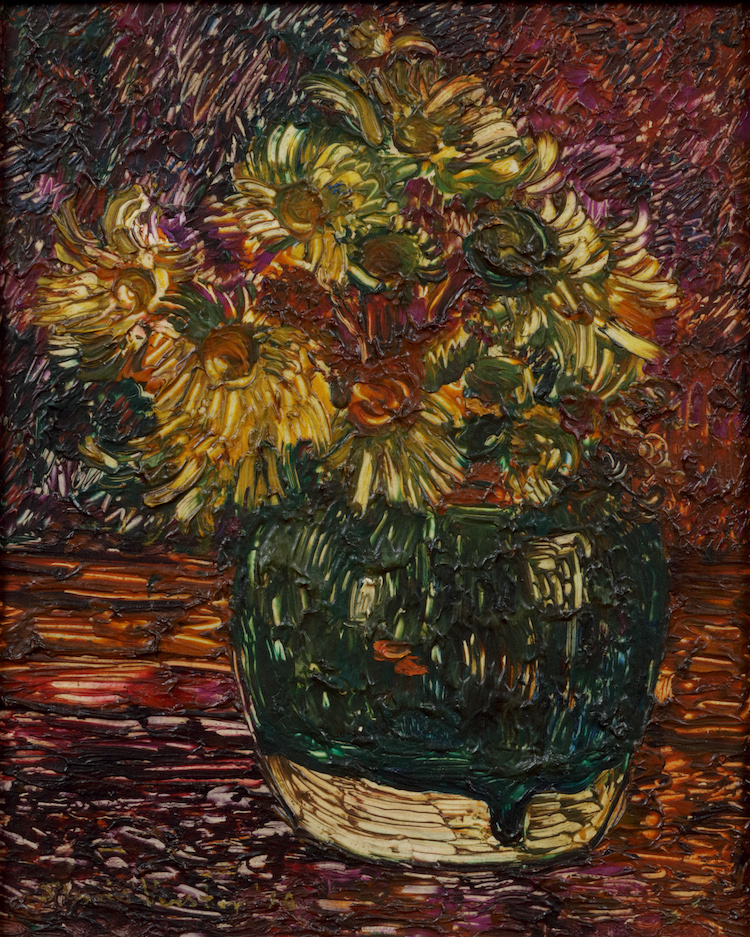 Floris Verster-Stillife with Doronicum in a ginger jar