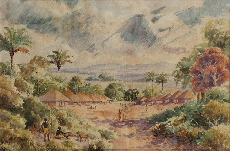 William Frederick Padwick Paton Burton-An African village, Congo