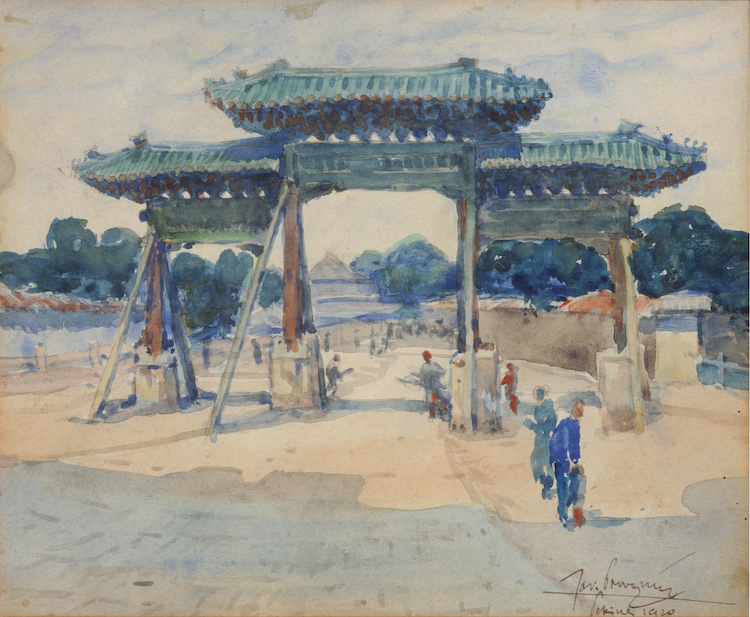 Jaroslav Provaznik-Old portico in historic Peking