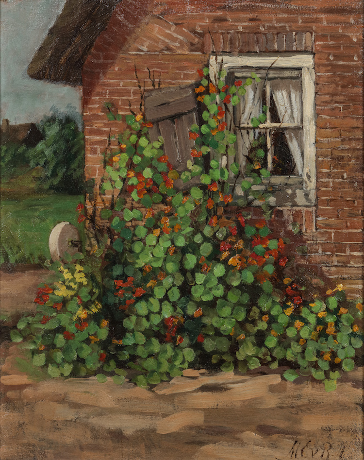 Maria Engelina van Regteren Altena-The Window, petit Coin de Ferme with Nasturtium