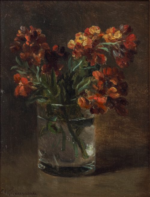 Philippe Rousseau-Tulips in a glass vase