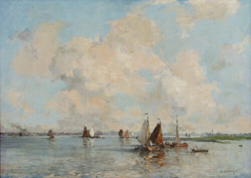 Johan Hendrik van Mastenbroek-Ships on a river