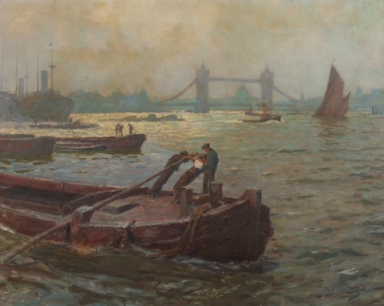 Hendrik Jan Wolter-View of the Thames London with the Tower Bridge